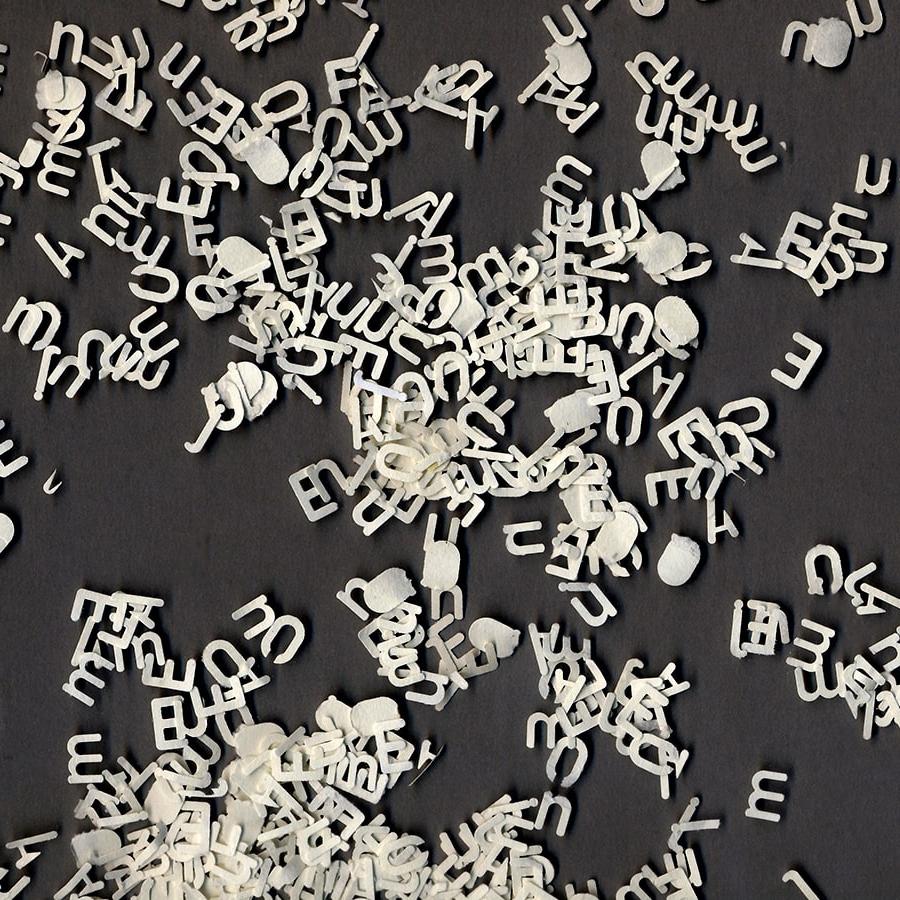 Scattered alphabet letters.